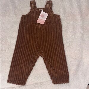 PatPat Brown Ribbed Kids Overalls
